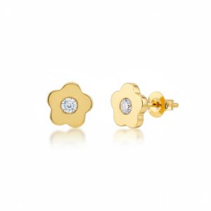 Pendientes oro 18kl flor