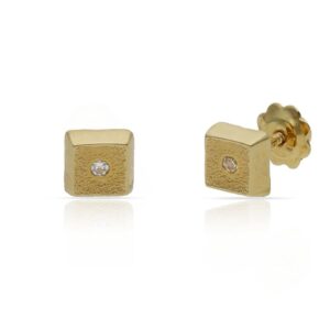Pendientes oro 18kl cuadrados