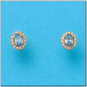 Pendientes oro 18kl oval circonitas
