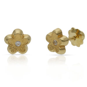 Pendientes oro 18kl flor