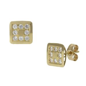 Pendientes oro 18kl cuadrados - 7x7mm