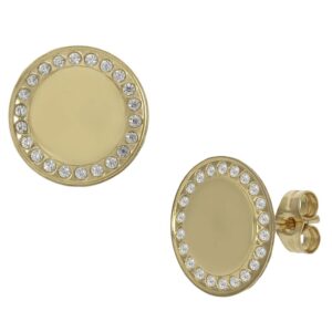 Pendientes oro 18kl circonitas - 11mm