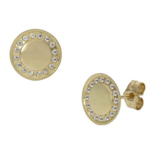 Pendientes oro 18kl circonitas - 9mm