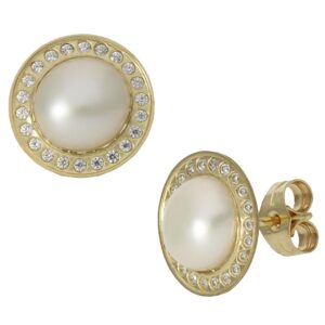 Pendientes oro 18kl perlas - 11mm