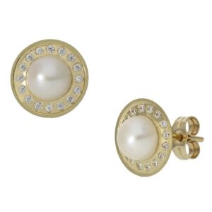 Pendientes oro 18kl perlas - 9mm