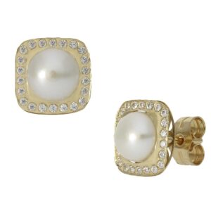 Pendientes oro 18kl perlas - 9x9mm