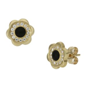 Pendientes oro 18kl circonitas - 8mm