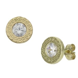 Pendientes oro 18kl chaton - 9mm