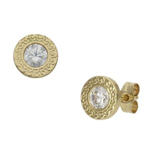 Pendientes oro 18kl chaton - 7mm