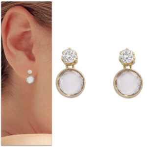Pendientes oro 18kl piedra circonita