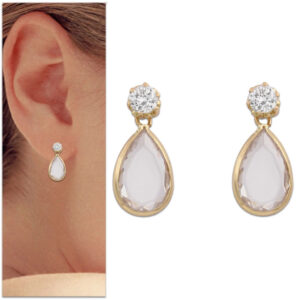 Pendientes oro 18kl lagrima circonita