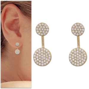 Pendientes oro 18kl circulo circonitas