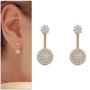 Pendientes oro 18kl circulo circonitas