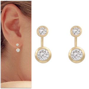 Pendientes oro 18kl chaton circonitas