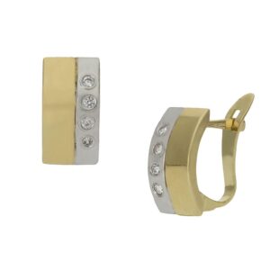 Pendientes oro 18kl bicolor circonitas