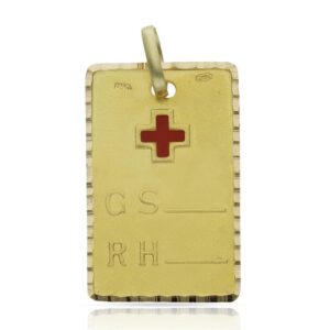 Placas oro 18kl grupo sanguineo - 18x29mm