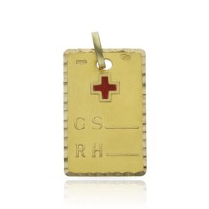 Placas oro 18kl grupo sanguineo - 16x25mm
