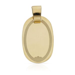 Placa oro 18kl oval - 20x32mm