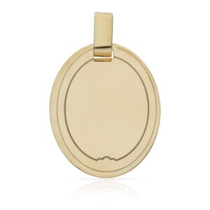 Placa oro 18kl oval - 26x33mm