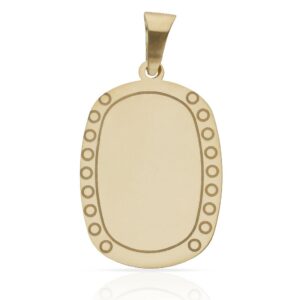 Placa oro 18kl  circulos - 23x32mm