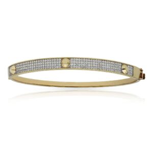 Brazalete oro 18kl bicolor circonitas