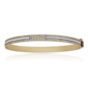 Brazalete oro 18kl bicolor circonitas
