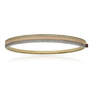 Brazalete oro 18kl tricolor circonitas