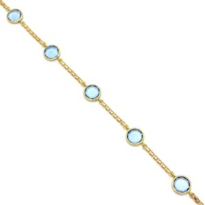 Pulsera oro 18kl bismark piedra azul