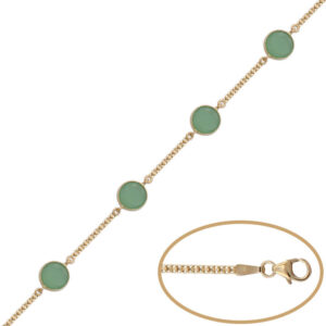 Pulsera oro 18kl bismark piedra verde