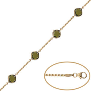 Pulsera oro 18kl bismark piedra verde