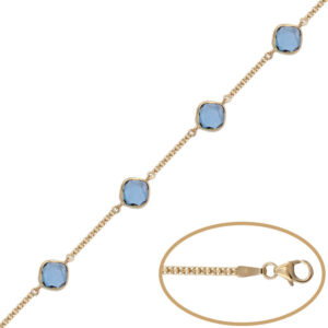 Pulsera oro 18kl bismark piedra azul
