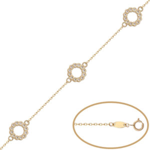 Pulsera oro 18kl circulo circonitas