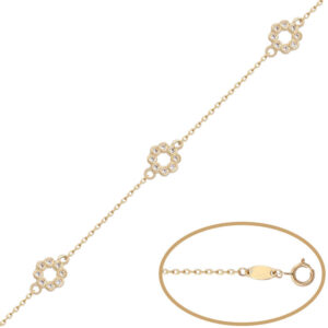 Pulsera oro 18kl circulo circonitas