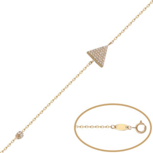 Pulsera triangulo oro 18kl circonitas