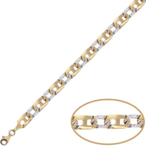 Pulsera oro 18kl bicolor tallada