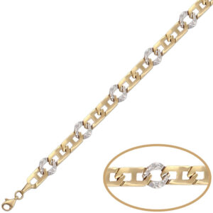 Pulsera oro 18kl bicolor tallada