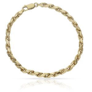 Pulsera oro 18kl salomonica tallada - 4mm