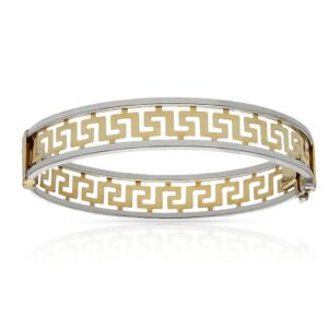 Brazalete oro 18kl greca bicolor
