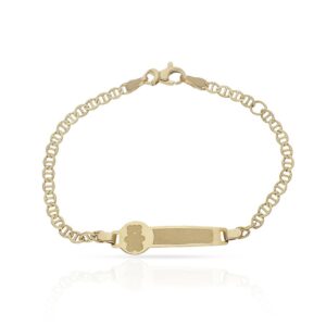Pulsera oro 18kl oso ancla tallada