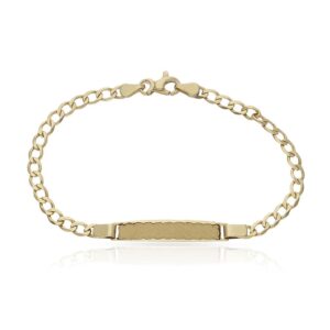 Pulsera oro 18kl oval plana placa