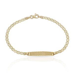 Pulsera oro 18kl ancla tallada placa