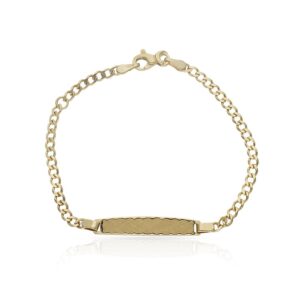 Pulsera oro 18kl oval plano placa