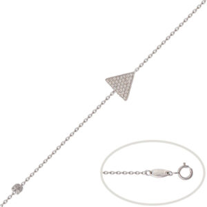 Pulsera triangulo oro blanco 18kl circon
