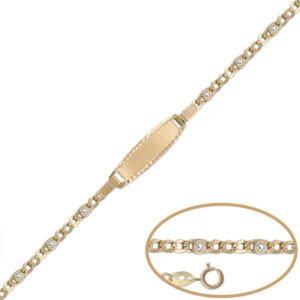 Pulsera oro 18kl circonitas - 13cm