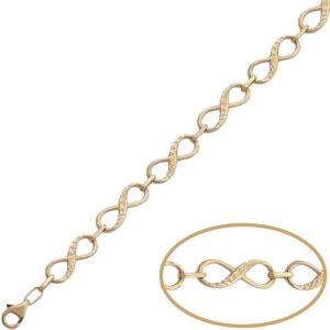 Pulsera oro 18kl tallada infinitos