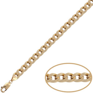 Pulsera oro 18kl barbada hueca - 7mm