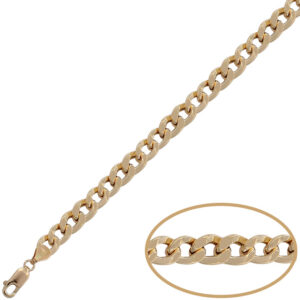 Pulsera oro 18kl barbada hueca - 6.50mm