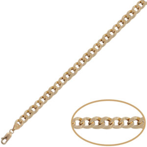Pulsera oro 18kl barbada hueca - 5.50mm