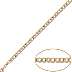 Pulsera oro 18kl barbada hueca - 5mm