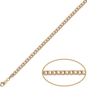 Pulsera oro 18kl barbada hueca - 4mm